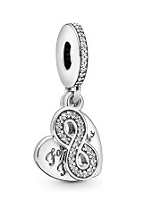 mini silver forever friends heart Pandora baby charm